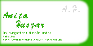 anita huszar business card