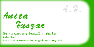 anita huszar business card